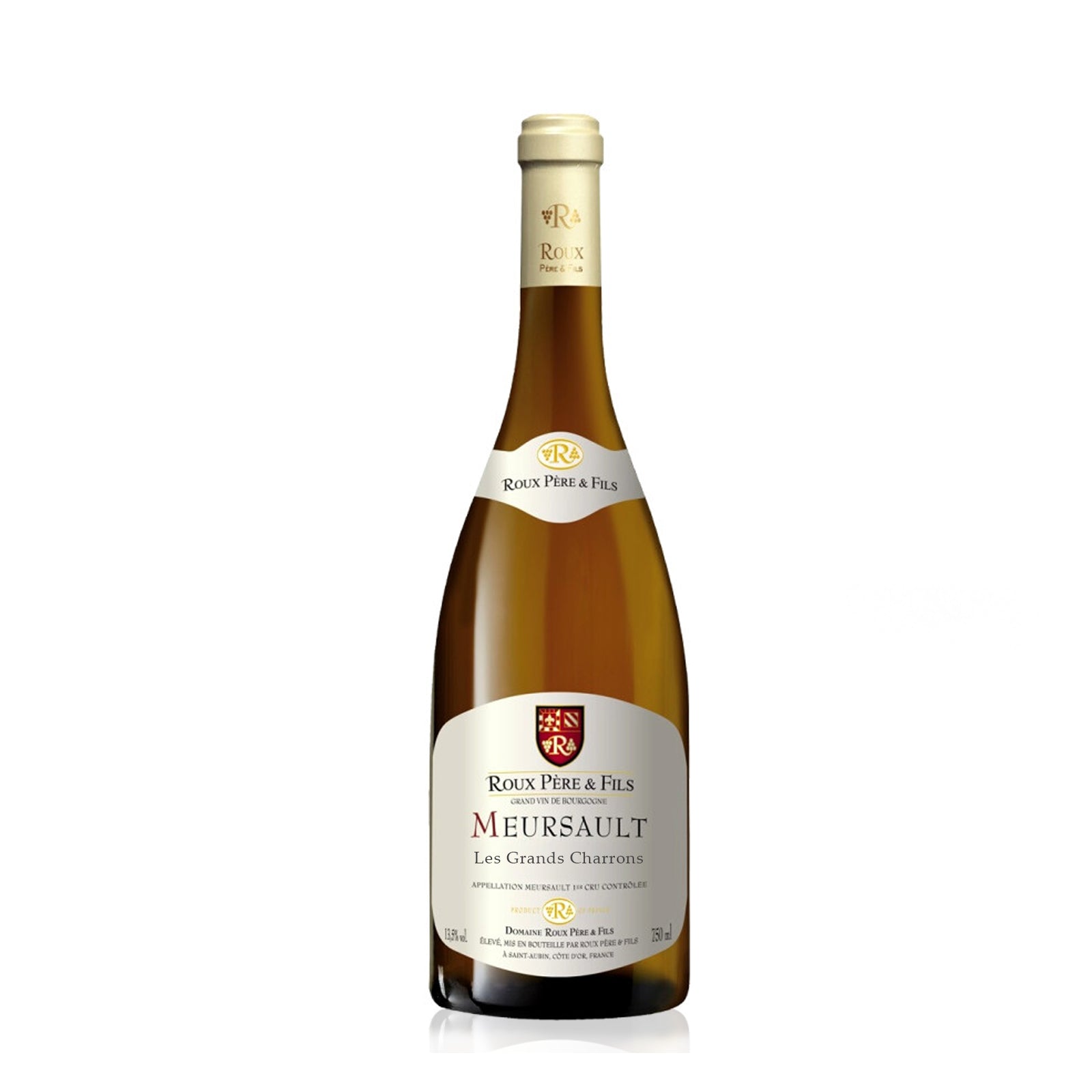 A bottle of Domaine Roux Pere & Fils Meursault Les Grands Charrons white wine 