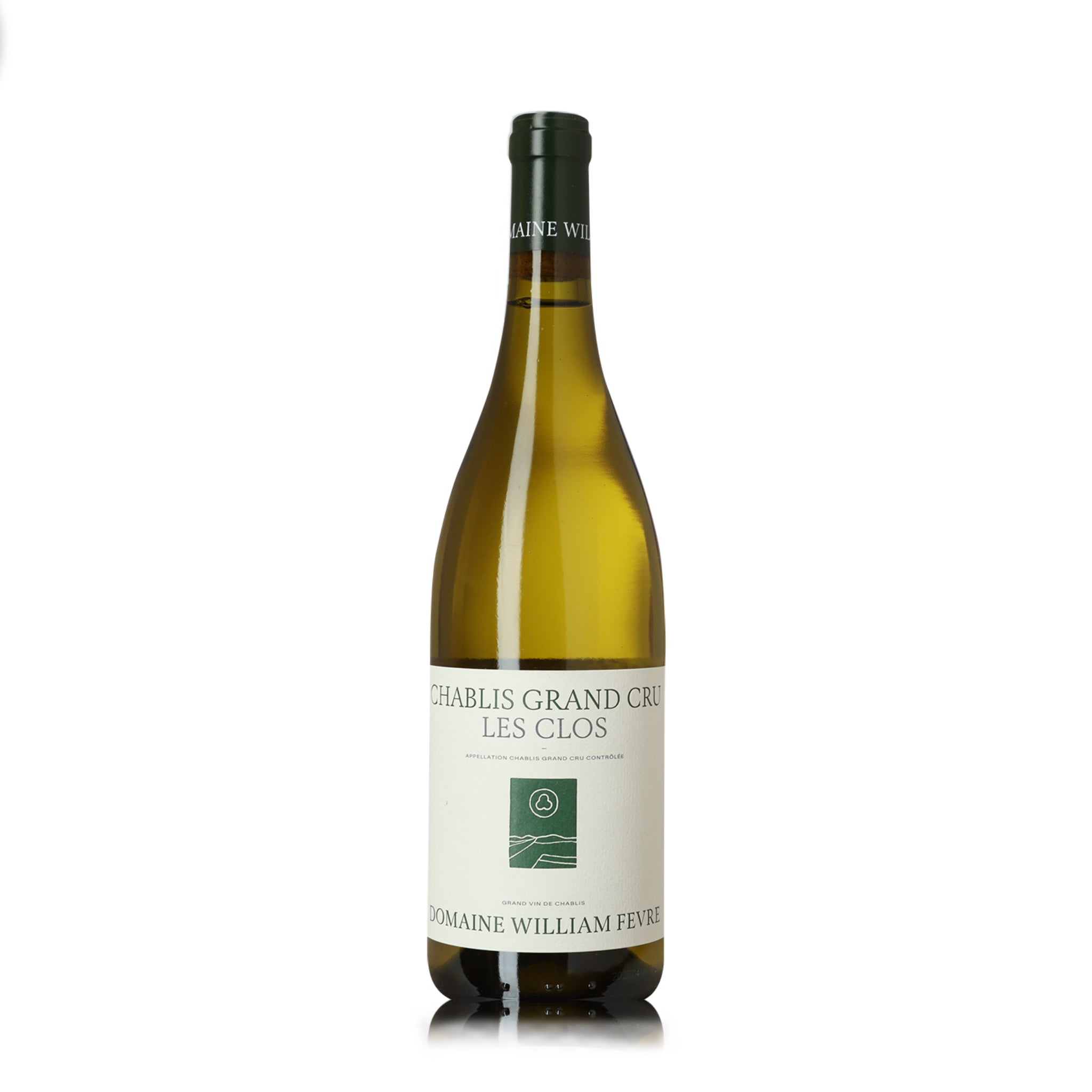 A bottle of Dolmaine William Fevre Chablis Grand Cru Les Clos white wine