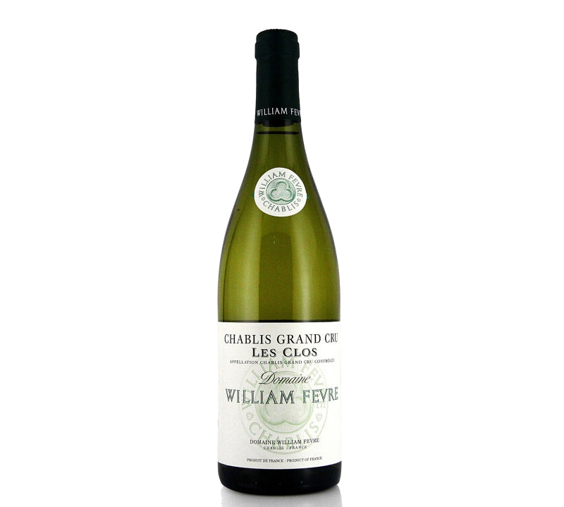 Domaine William Fevre Chablis Les Clos Grand Cru, 750ml bottle showcasing powerful structure, refined minerality, and exceptional depth from Chablis' most prestigious vineyard.
