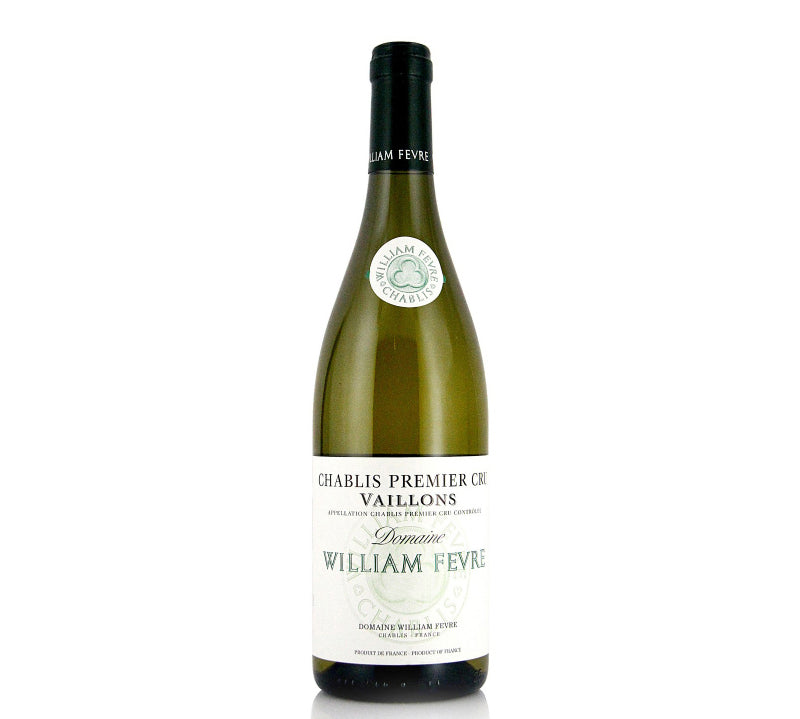Domaine William Fevre Chablis Vaillons Premier Cru, 750ml bottle with expressive floral aromas, bright citrus notes, and vibrant minerality from the Vaillons Premier Cru vineyard in Chablis.
