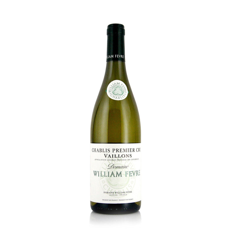 Domaine William Fevre Chablis Vaillons Premier Cru, 750ml bottle with expressive floral aromas, bright citrus notes, and vibrant minerality from the Vaillons Premier Cru vineyard in Chablis.
