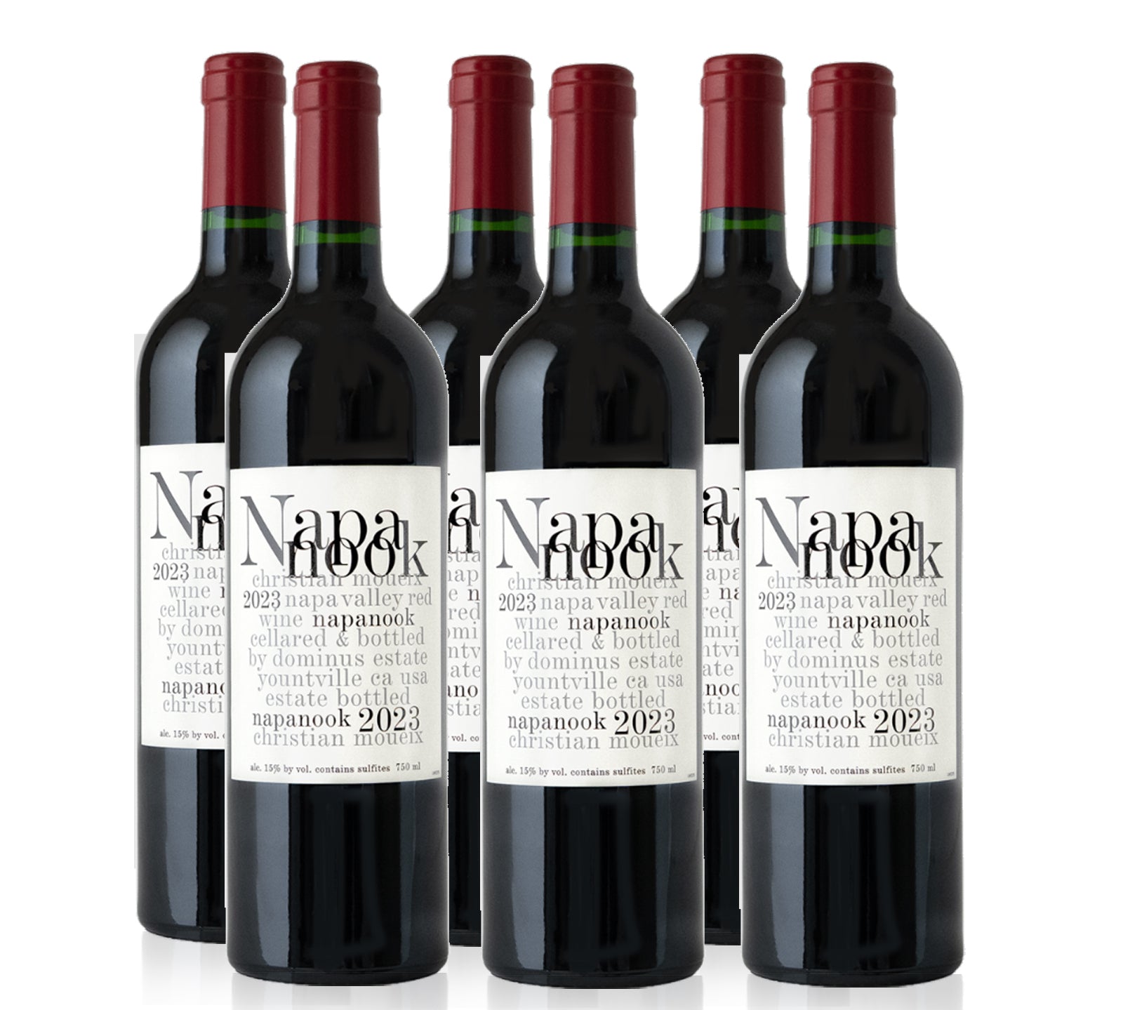 Six bottles of Napanook 2023 red wine 
