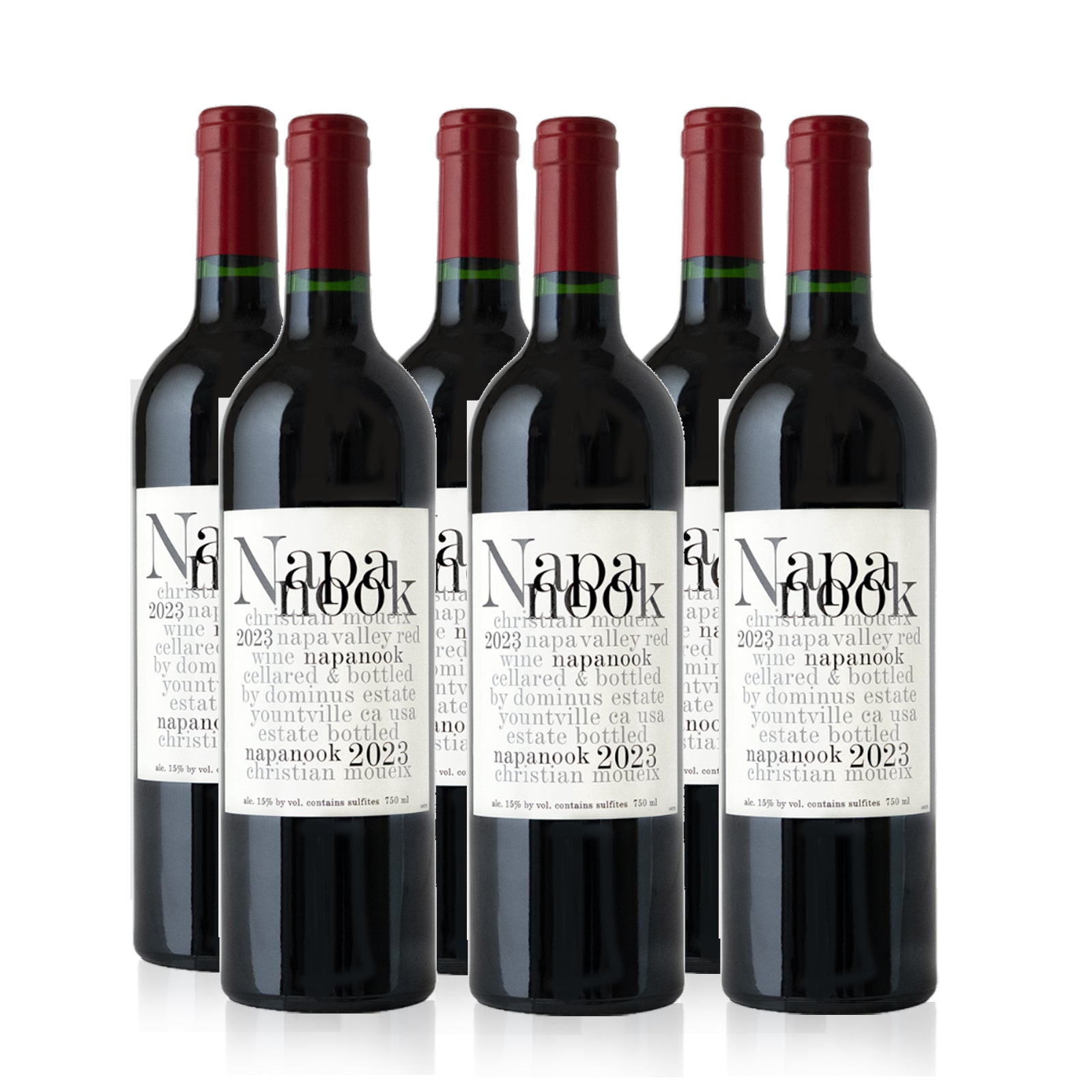 Six bottles of Napanook 2023 red wine 