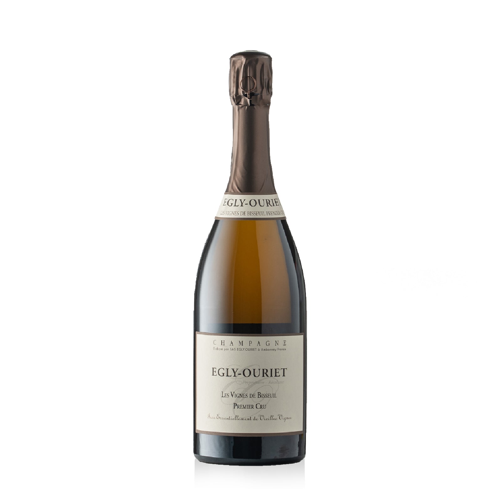 A bottle of Champagne Egly-Ouriet 'Les Vignes de Bisseuil' 1er Cru Extra Brut