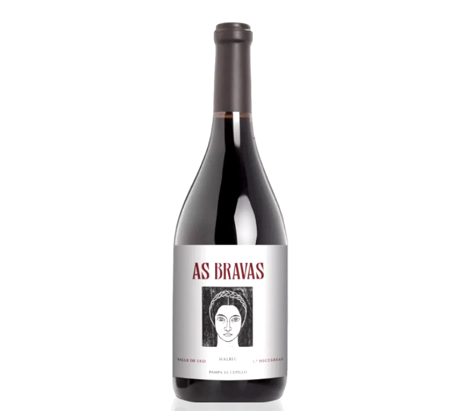 Bottle of El Enemigo As Bravas Malbec 2016 wine with a label featuring a woman's face.
