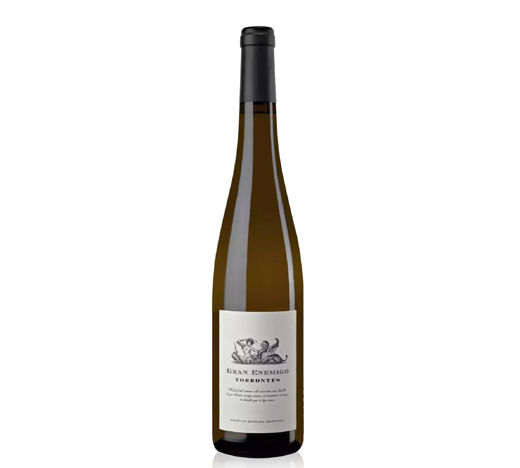A bottle of El Enemigo Gran Enemigo Torrontés white wine.