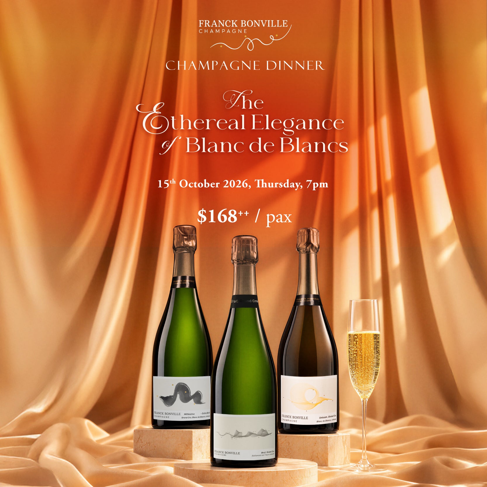 Champagne Dinner |  Franck Bonville | 15th Oct 2026, Thursday, 7pm - 1pax (communal table)