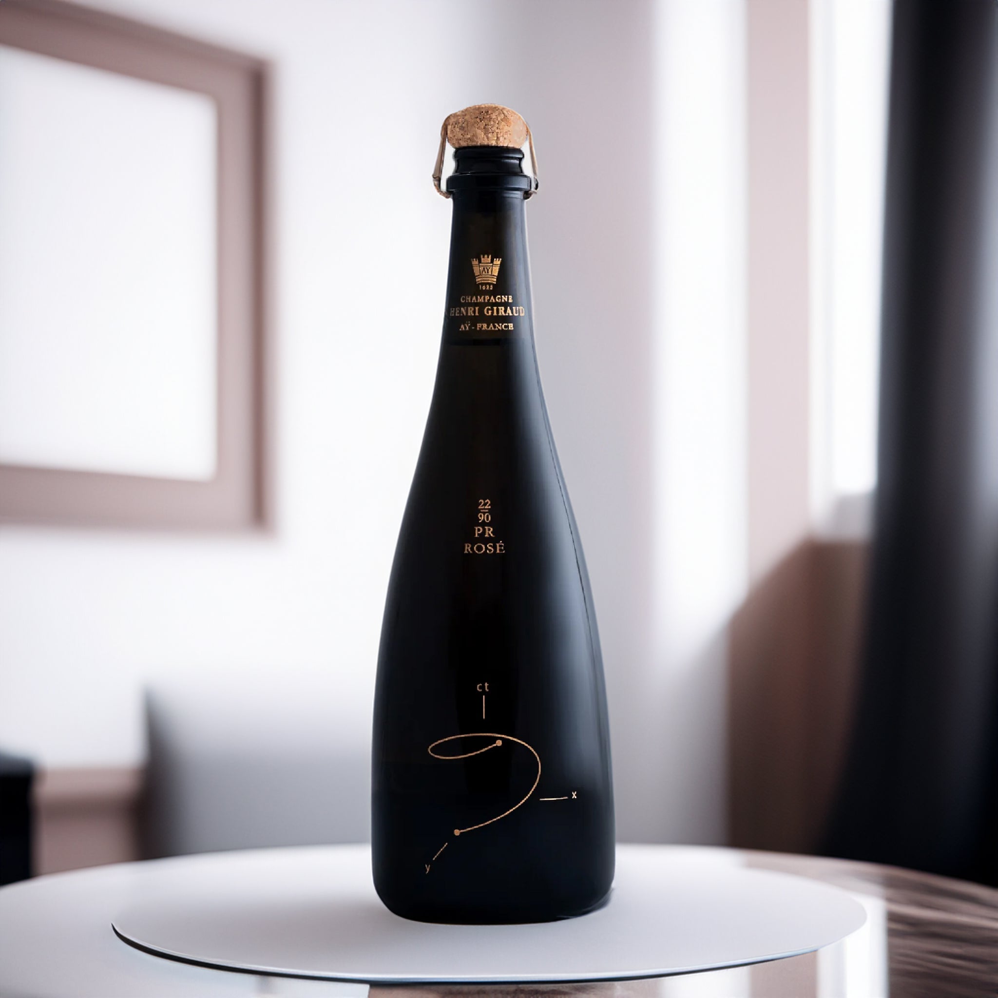 A bottle of Henri Giraud Perpetual Reserve Rose 1990-2022 NV 