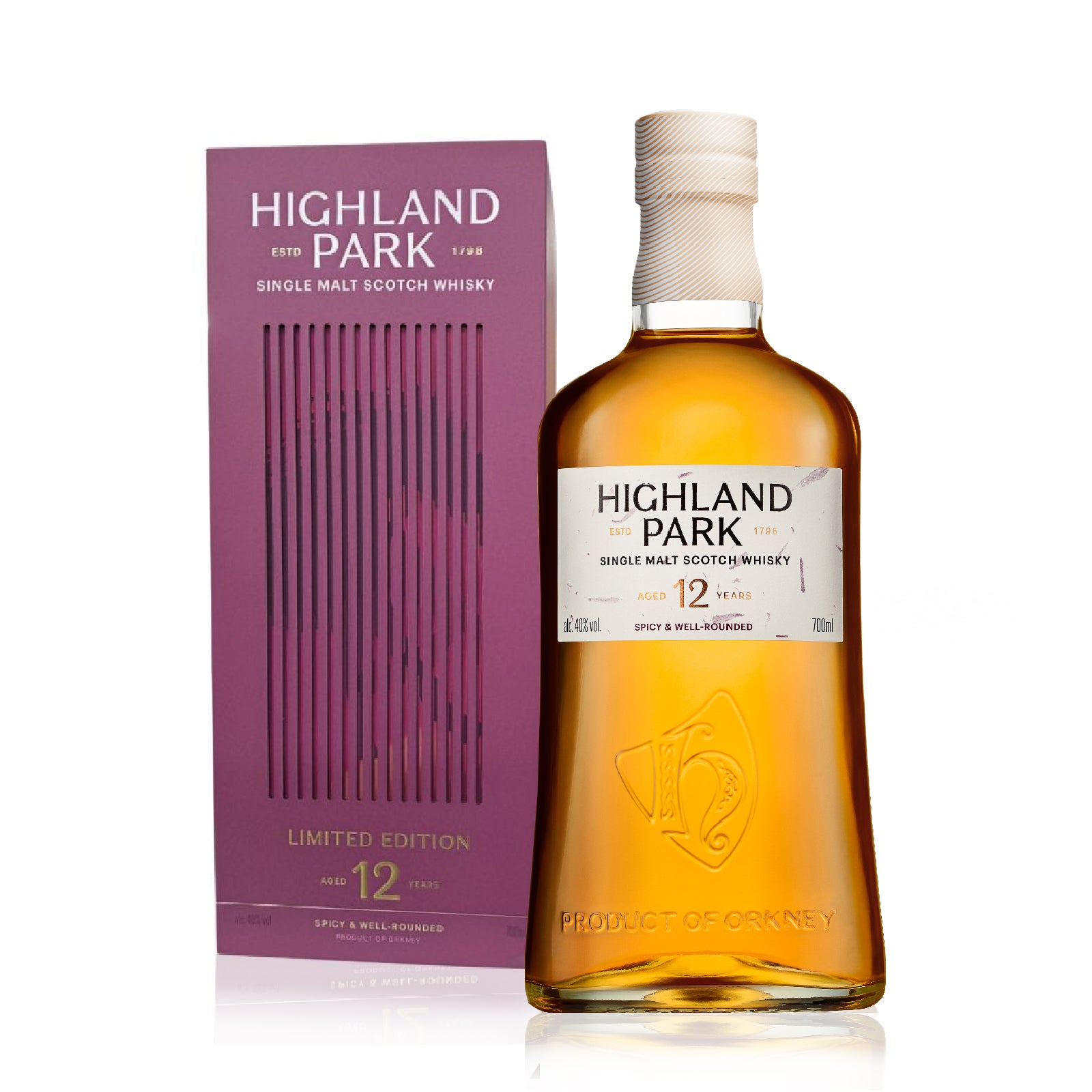 Highland Park whisky bottle 12yrs
