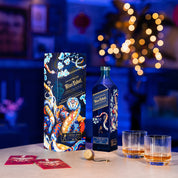 Bottle of Johnnie Walker Blue Label Year of the Snake limited-edition Scotch whisky with collectible zodiac-themed design.