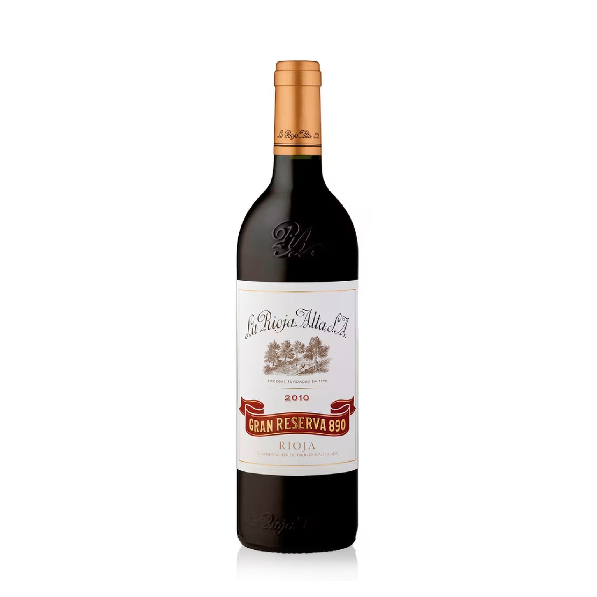 A bottle of La Rioja Alta 2010 Gran Reserva 850 red wine.