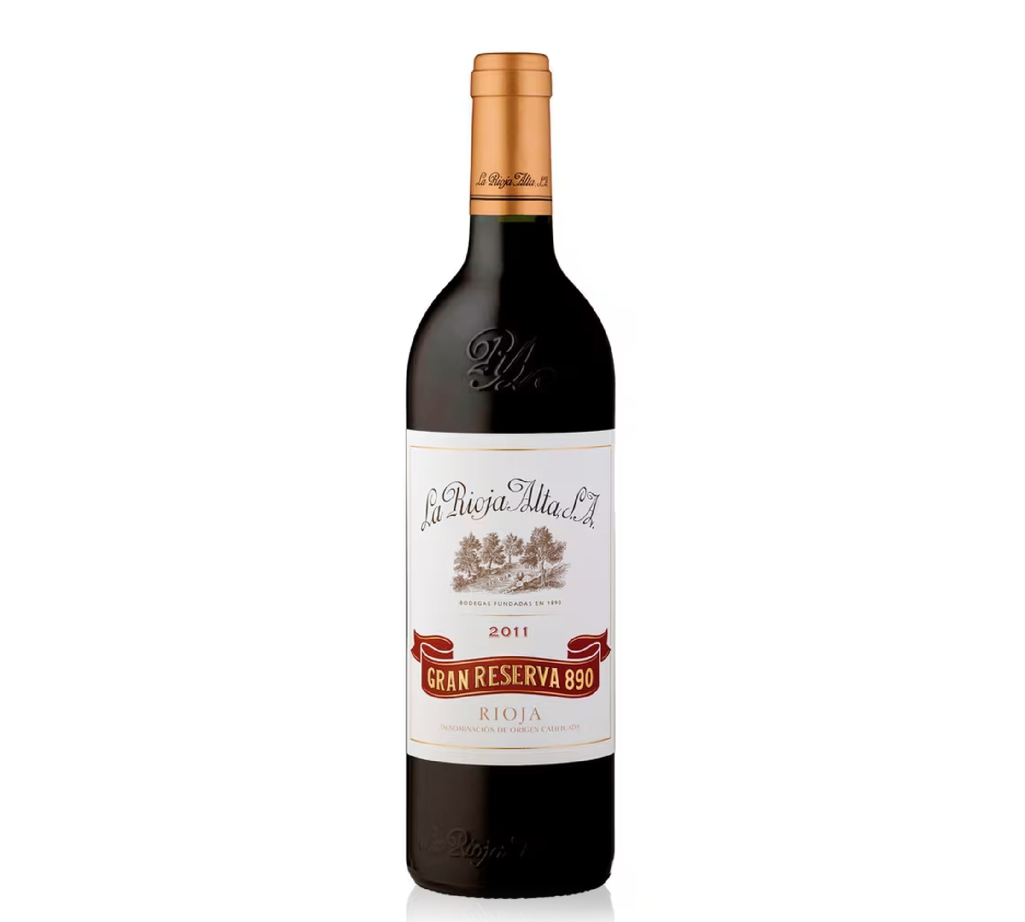 A bottle of La Rioja Alta 2011 Gran Reserva 850 red wine.