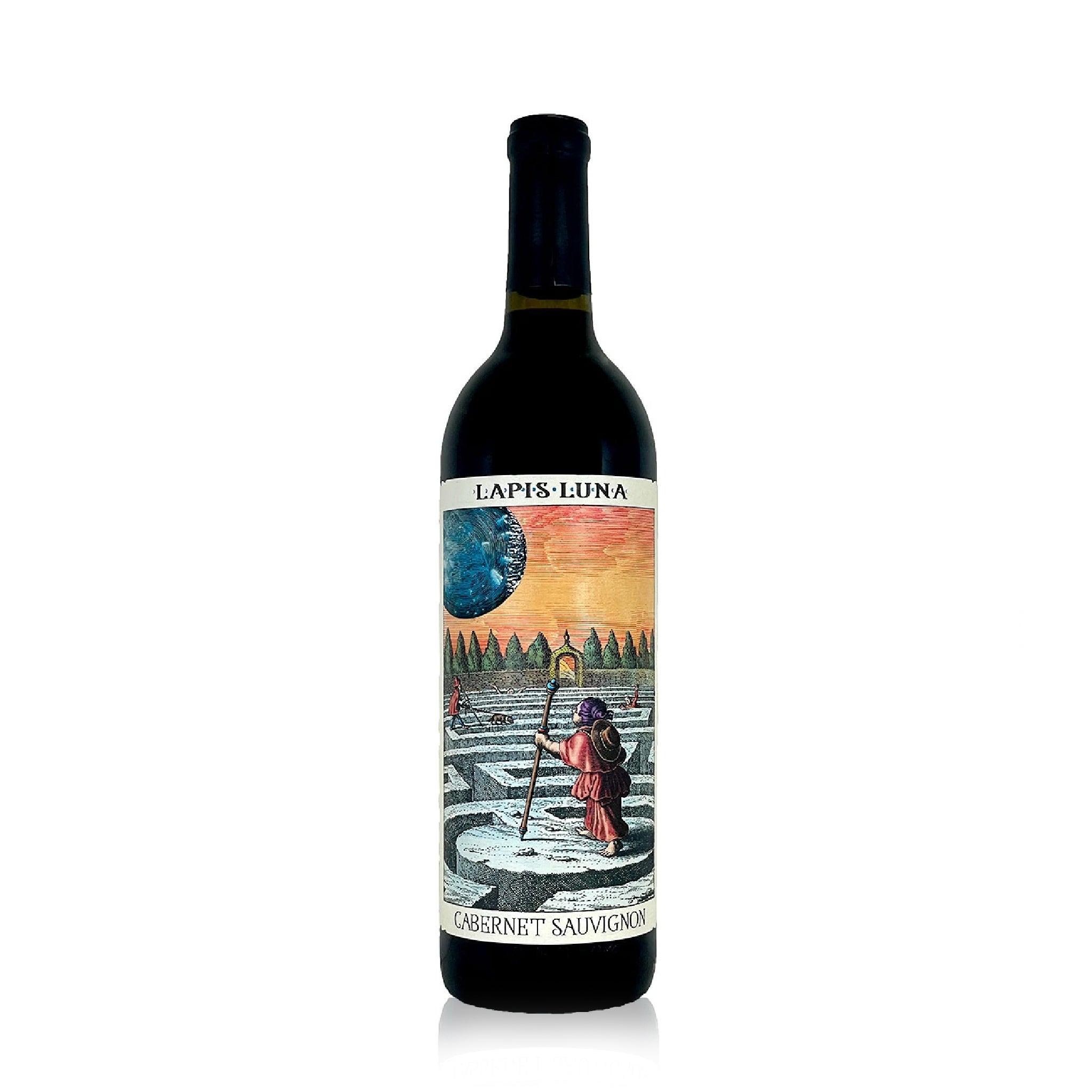 A bottle of Lapis Luna Cabernet Sauvignon red wine.
