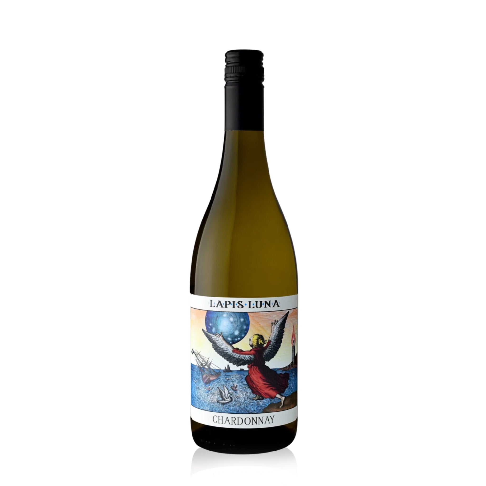 A bottle of Lapis Luna Chardonnay white wine