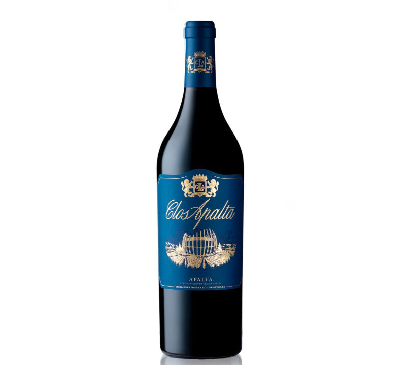 Bottle of Lapostolle Clos Apalta 750ml, a premium red blend from Chile's Apalta Valley, featuring rich aromas of ripe black fruit, chocolate, and spices.
