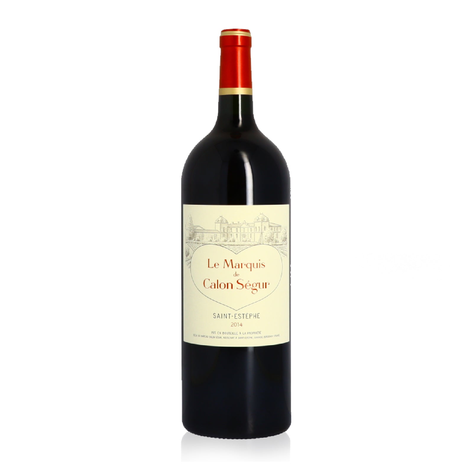 Red wine magnum bottle of Le Marquis de Calon Segur 2014