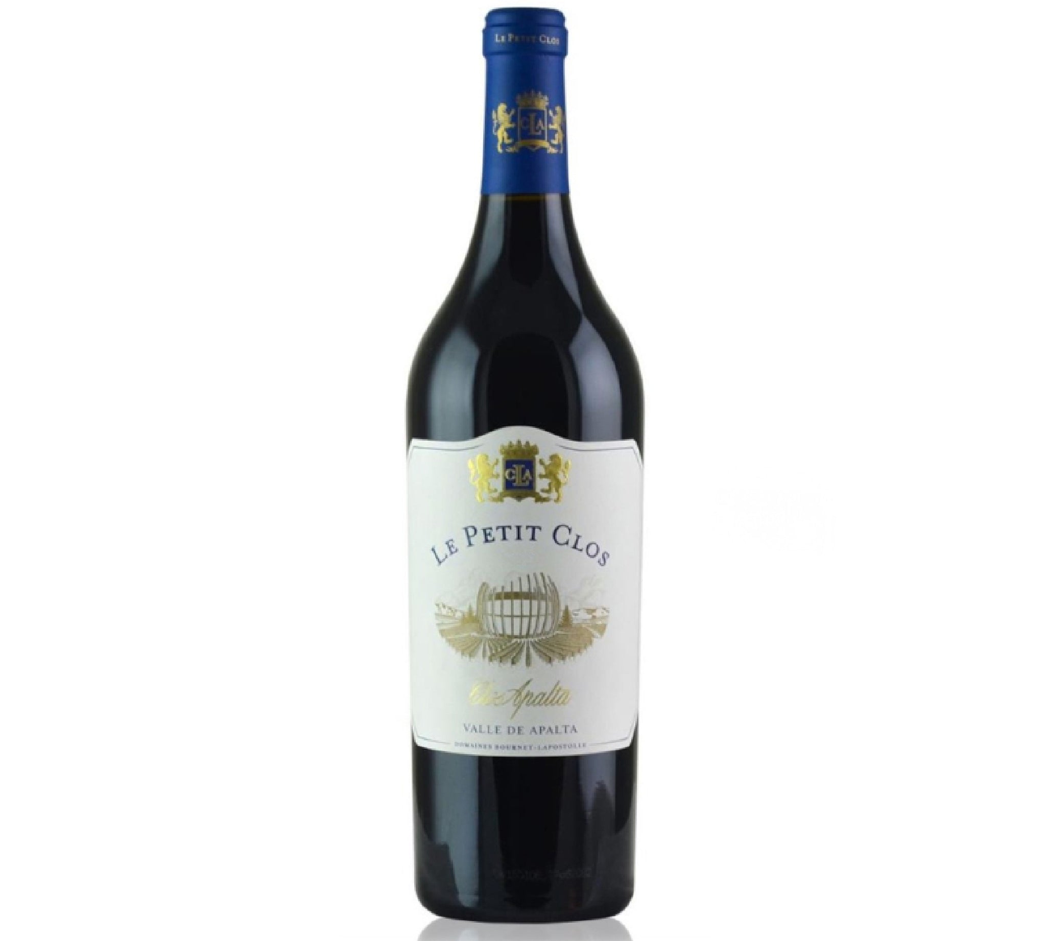 A bottle of Le Petit Clos red wine.