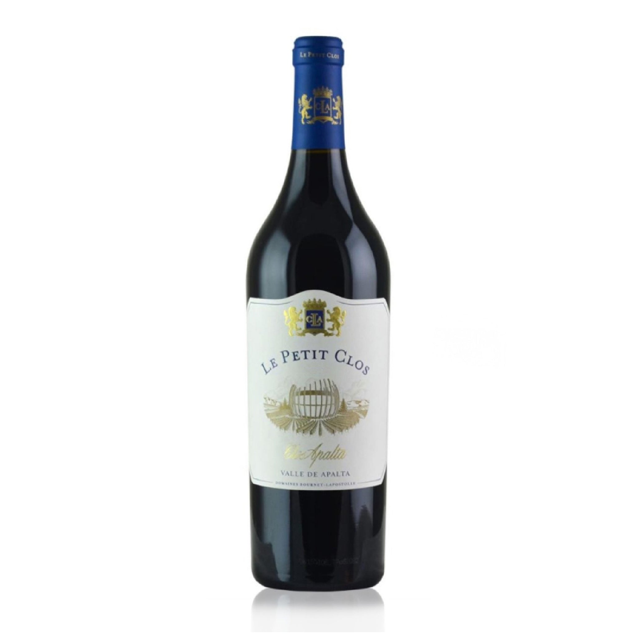 A bottle of Le Petit Clos red wine.