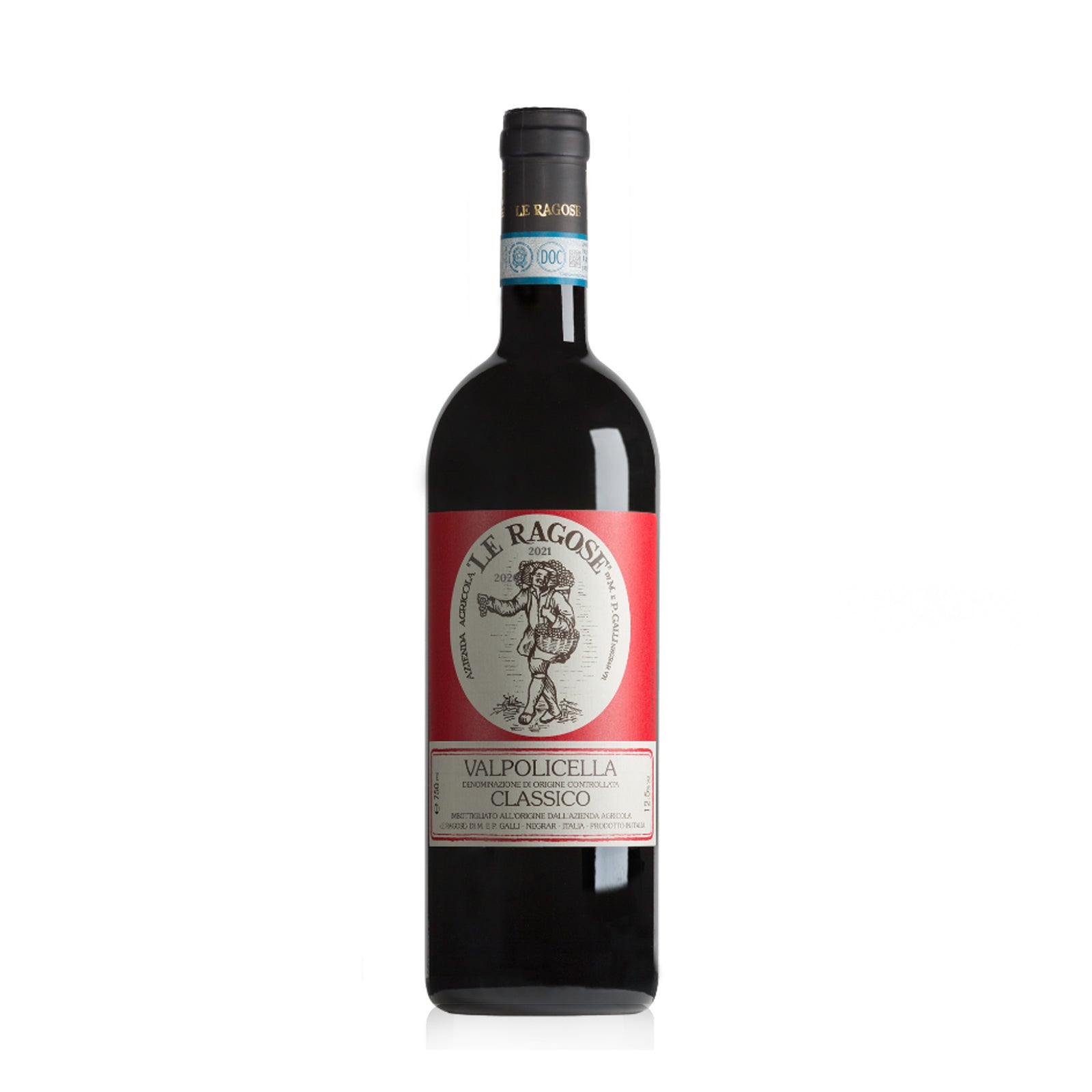 A bottle of Le Ragose Valpolicella Classico DOCG red wine