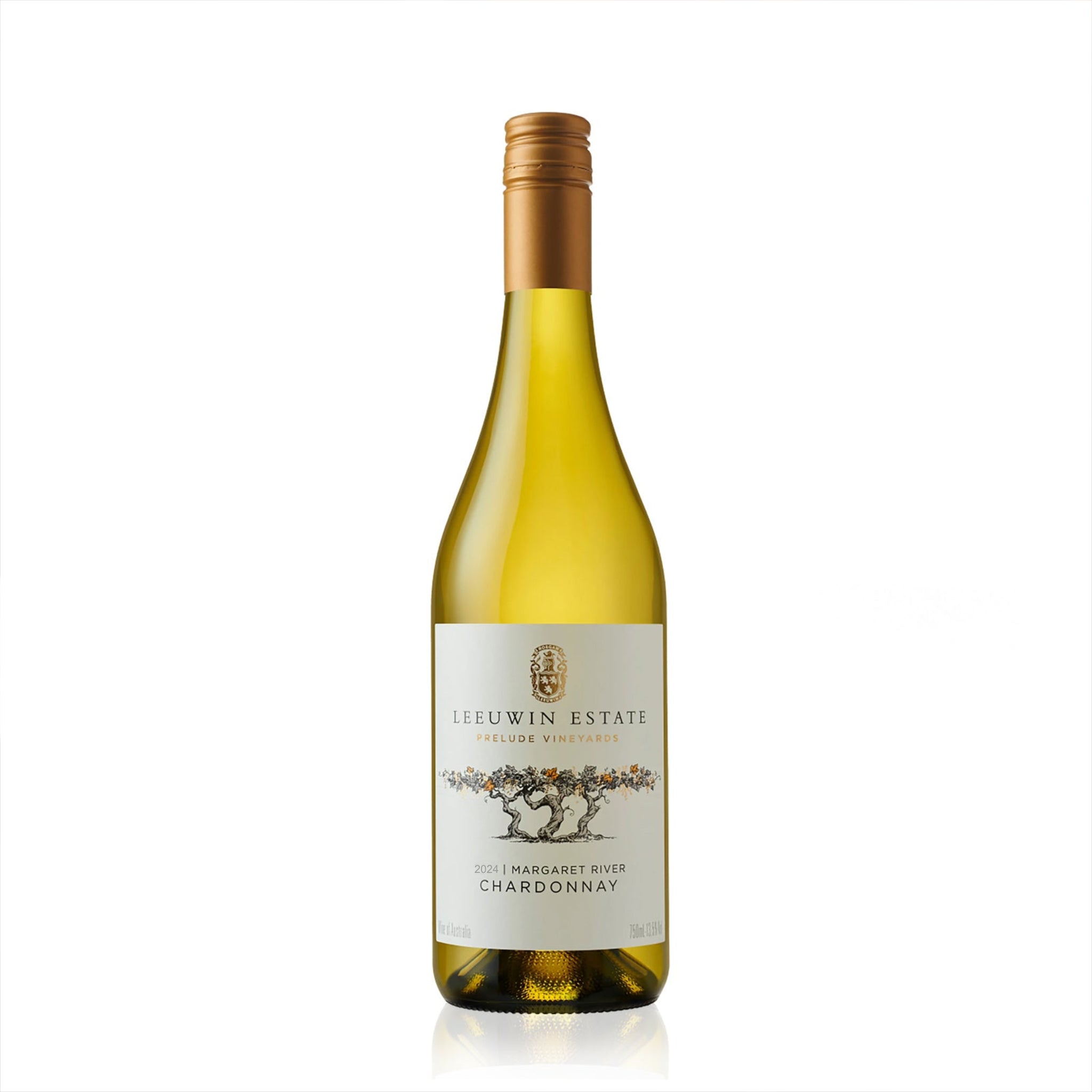 A bottle of Leeuwin Estate Prelude Vineyards Chardonnay 2024 white wine.