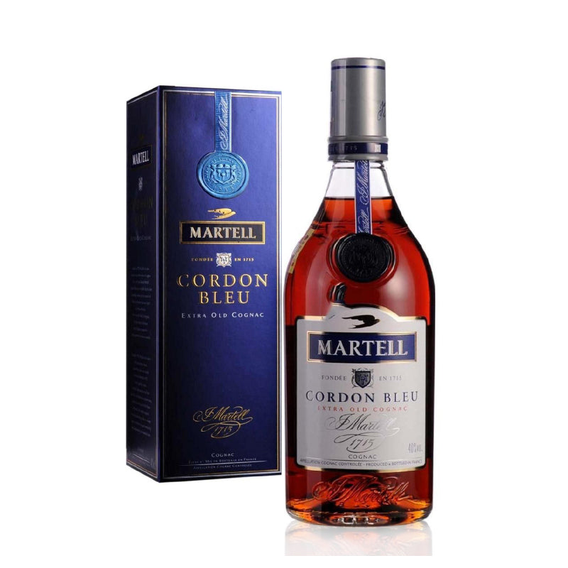 A bottle of Martell Cordon Bleu Cognac 700ml