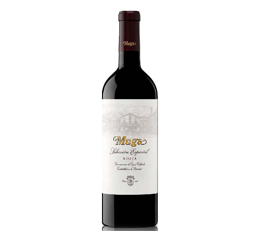 A bottle of Muga Selection Espcial red wine