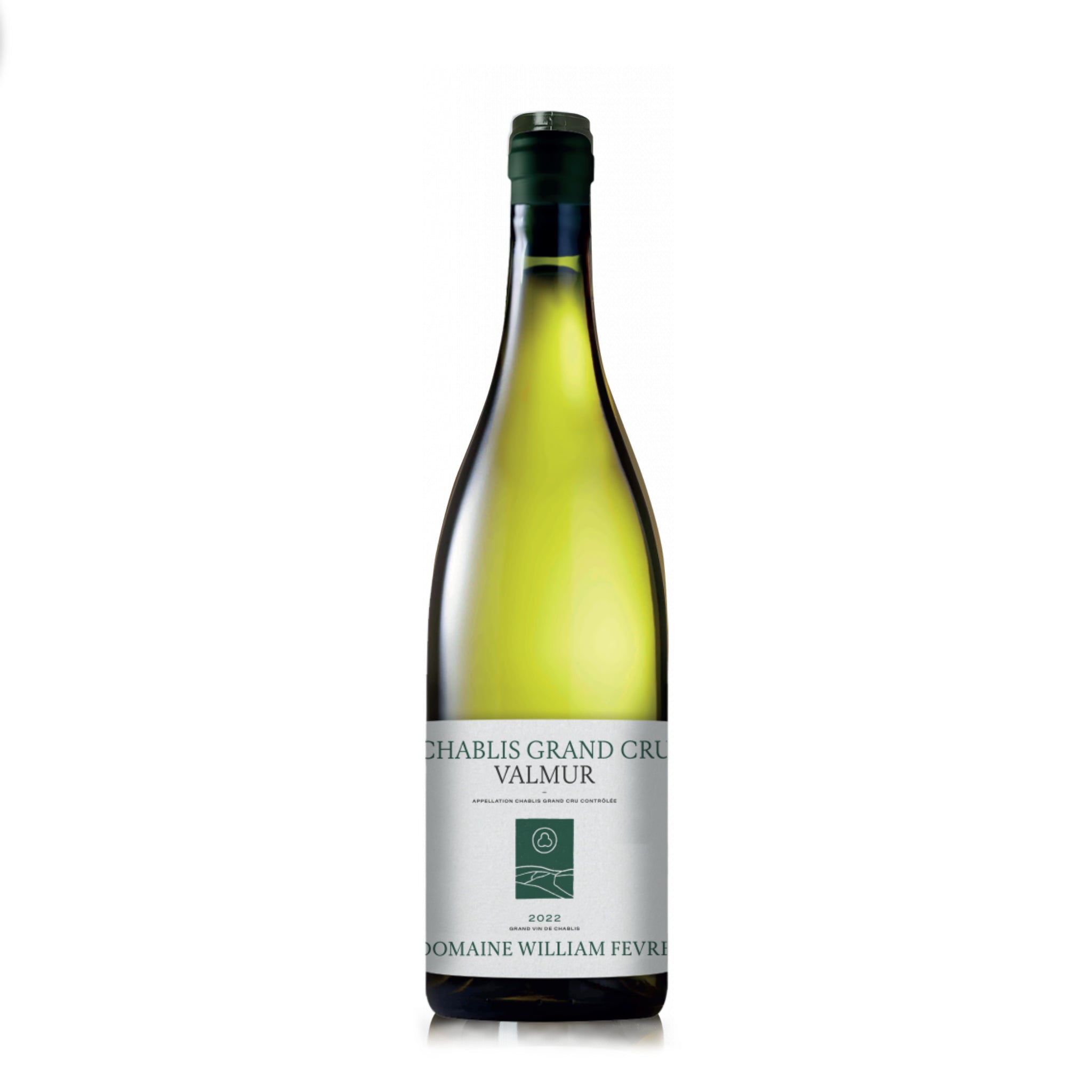 Domaine William Fevre Chablis Valmur Grand Cru 2022, 750ml bottle featuring powerful minerality, rich texture, and exceptional depth from the Valmur Grand Cru vineyard in Chablis.