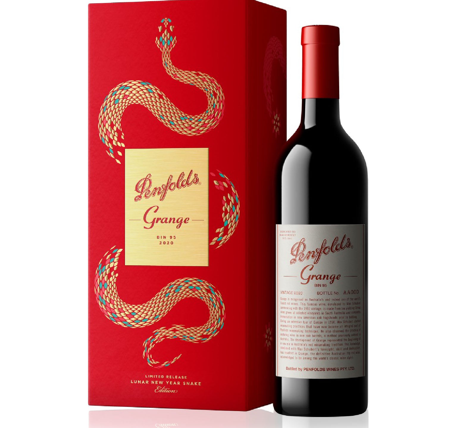 Penfolds Bin 95 Grange Year of the Snake 2020 750ml red wine in presentation box