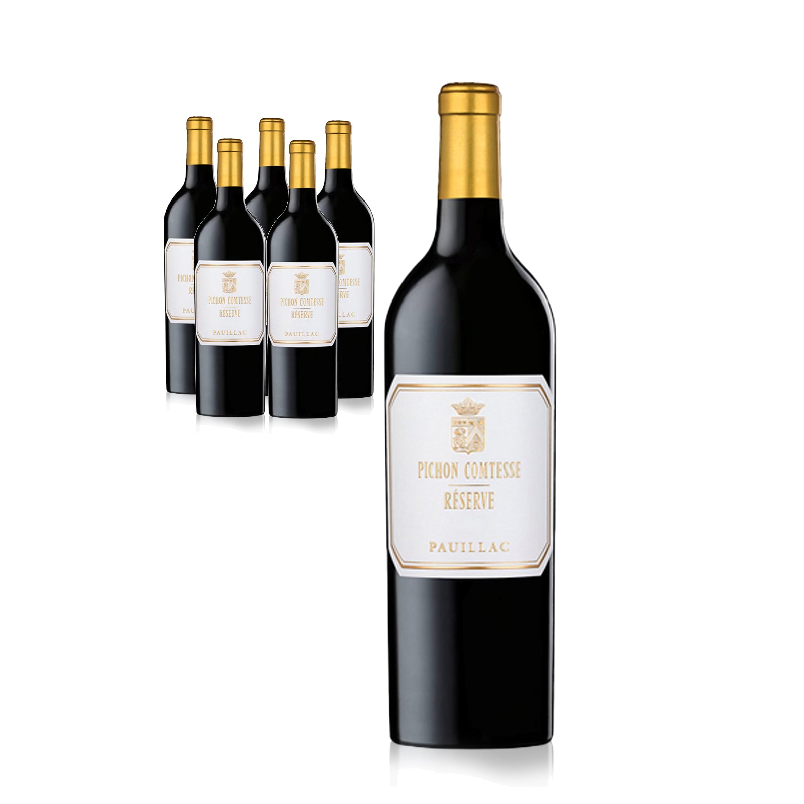 6 bottles of Pichon Comtesse Réserve 750ml with red and black berries, cedar, and spice notes.