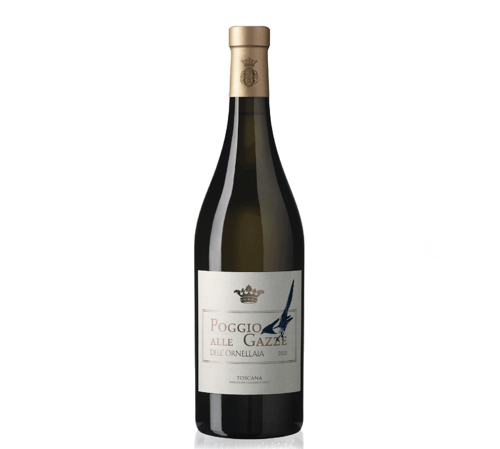 Bottle of Poggio alle Gazze Dell’Ornellaia 2021 750ml, a luxurious Italian white wine with notes of citrus, white flowers, and stone fruits, delivering a rich, elegant, and balanced palate.