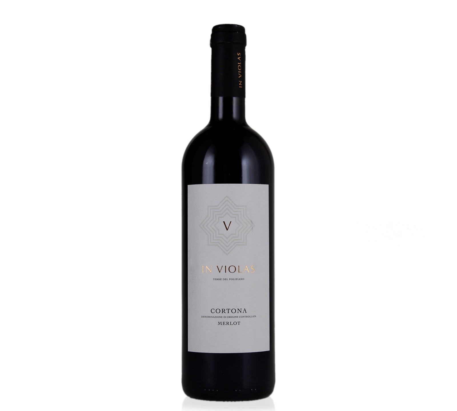 A bottle of Poliziano In Violas Cortona Merlot red wine