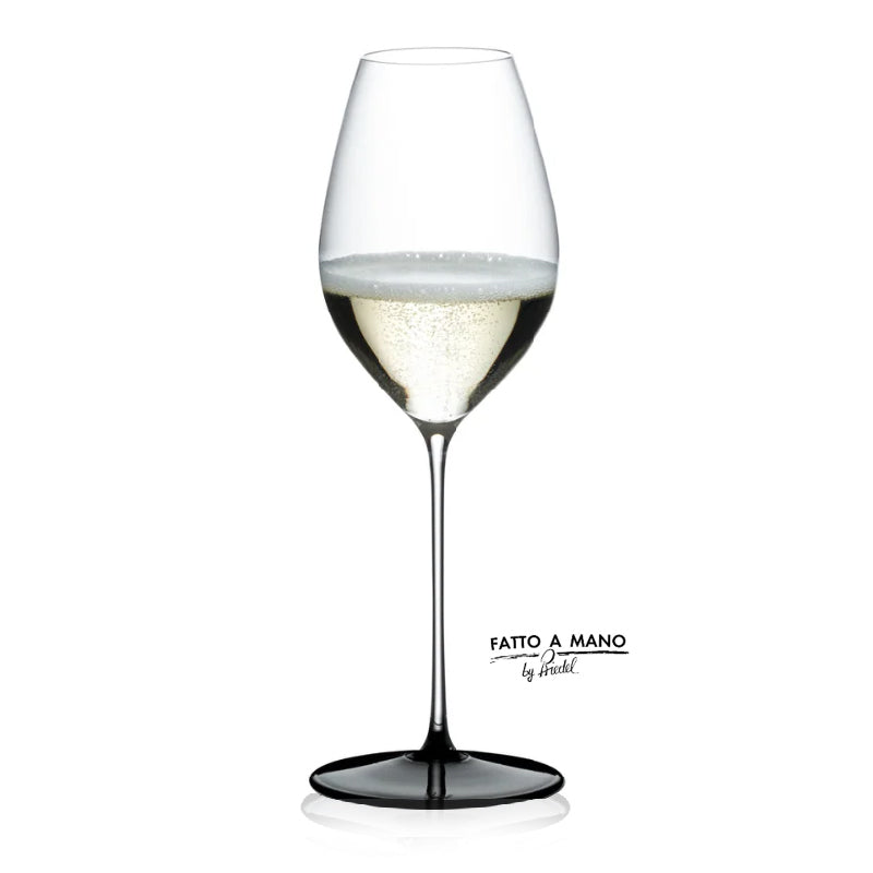 Riedel Fatto A Mano Black Tie Champagne Sauvignon Blanc wine glass 4110/28