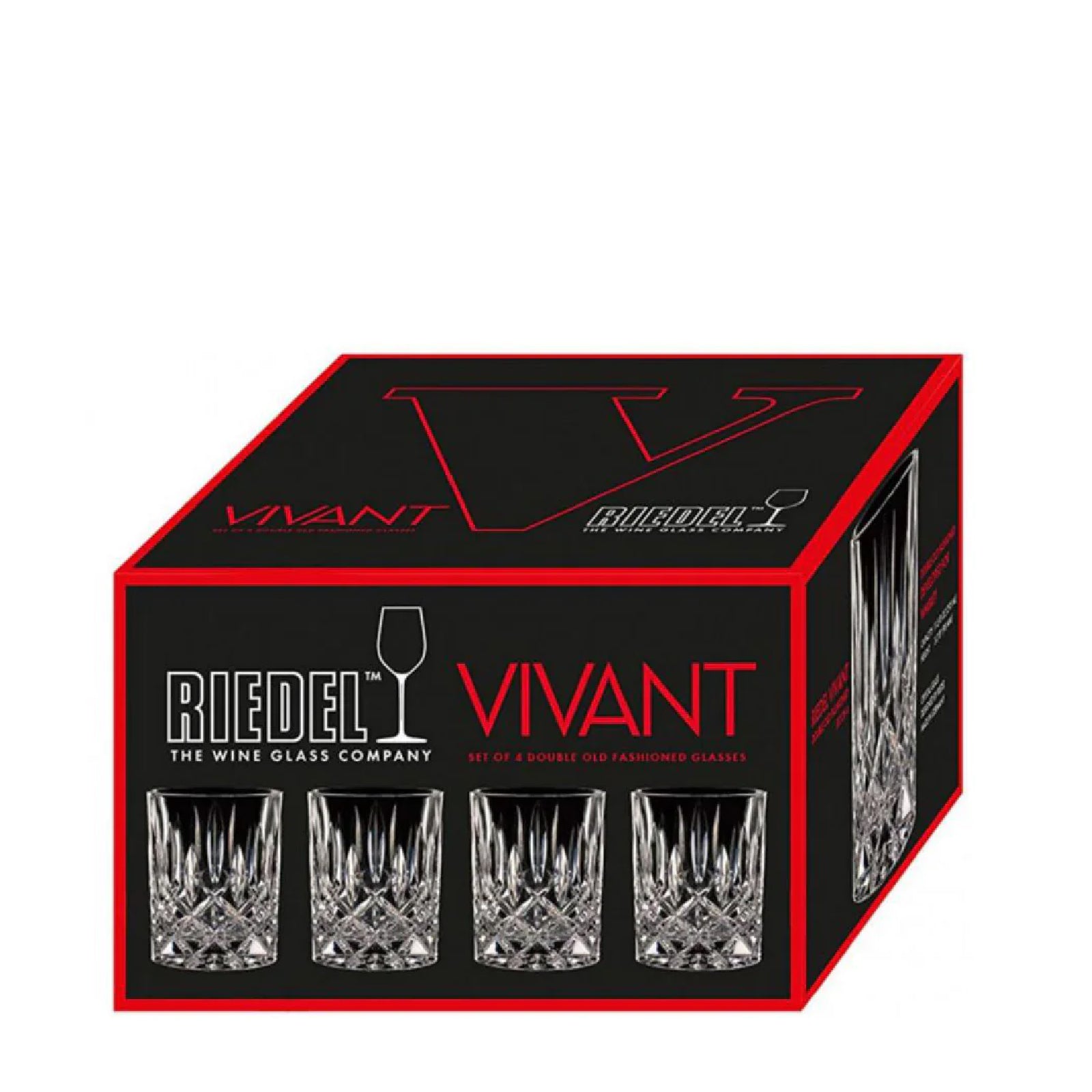 Classic double old-fashioned glass from Riedel Vivant, 484 ml, set of 4 – perfect for cocktails or spirits on the rocks.