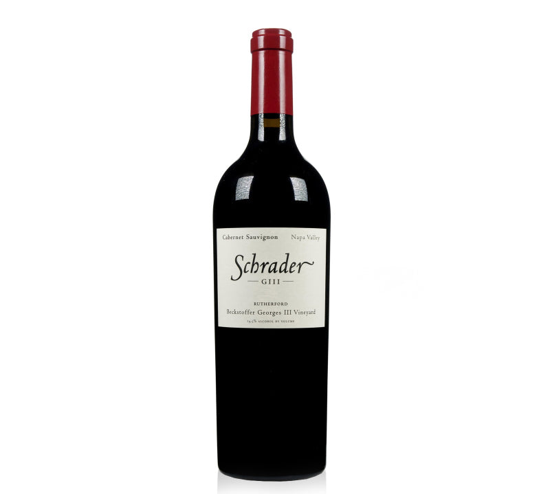 A bottle of Schrader Cellars CCS Cabernet Sauvignon red wine