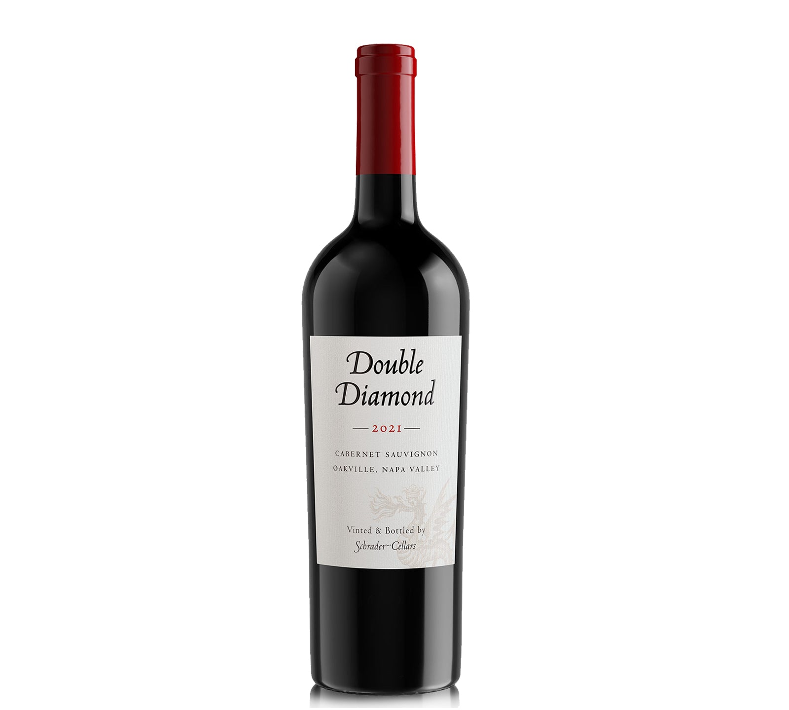 A bottle of Schrader Cellars Double Diamond Cabernet Sauvignon 2021