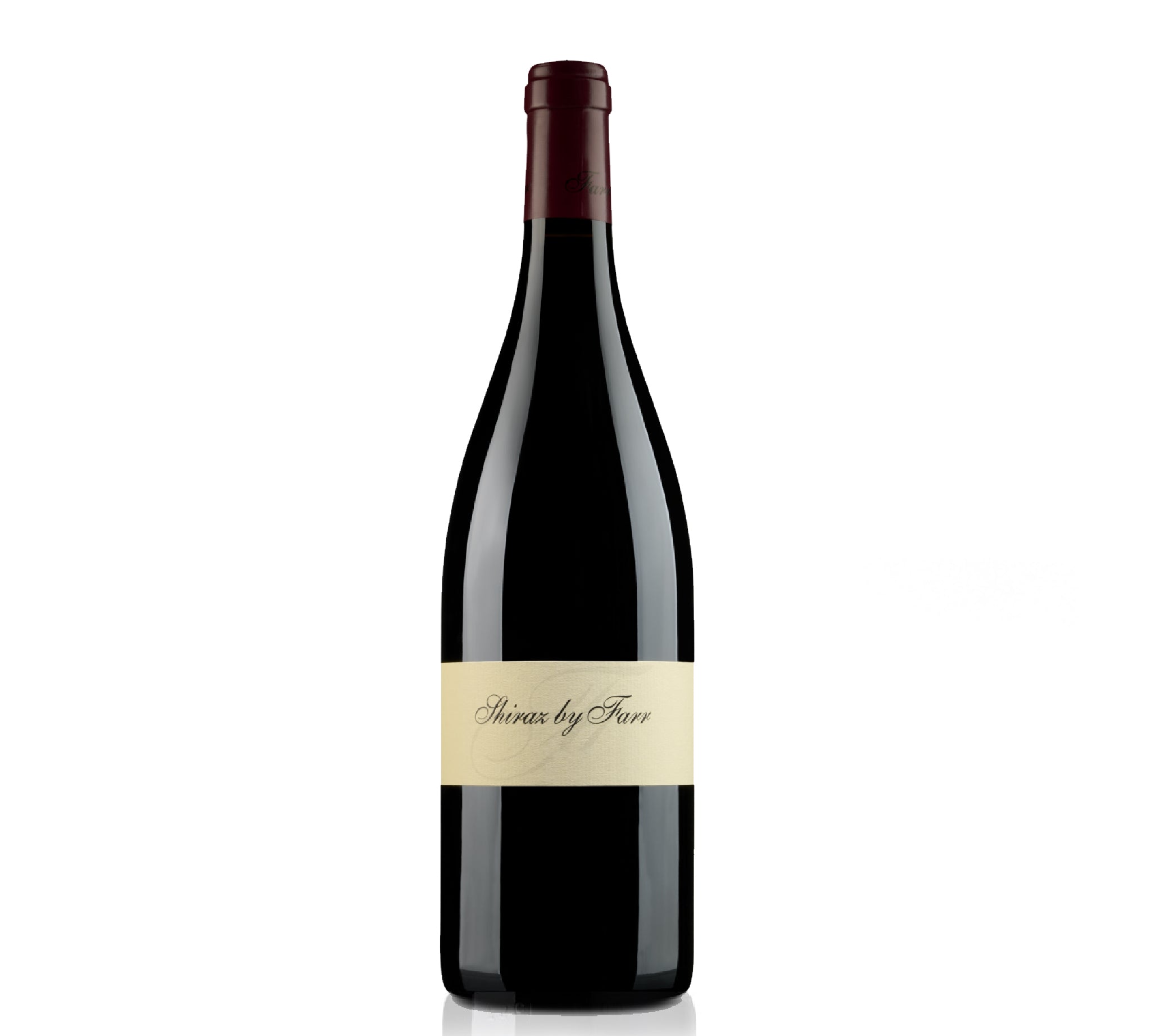 A single bottle of Shiraz by Farr red wine.