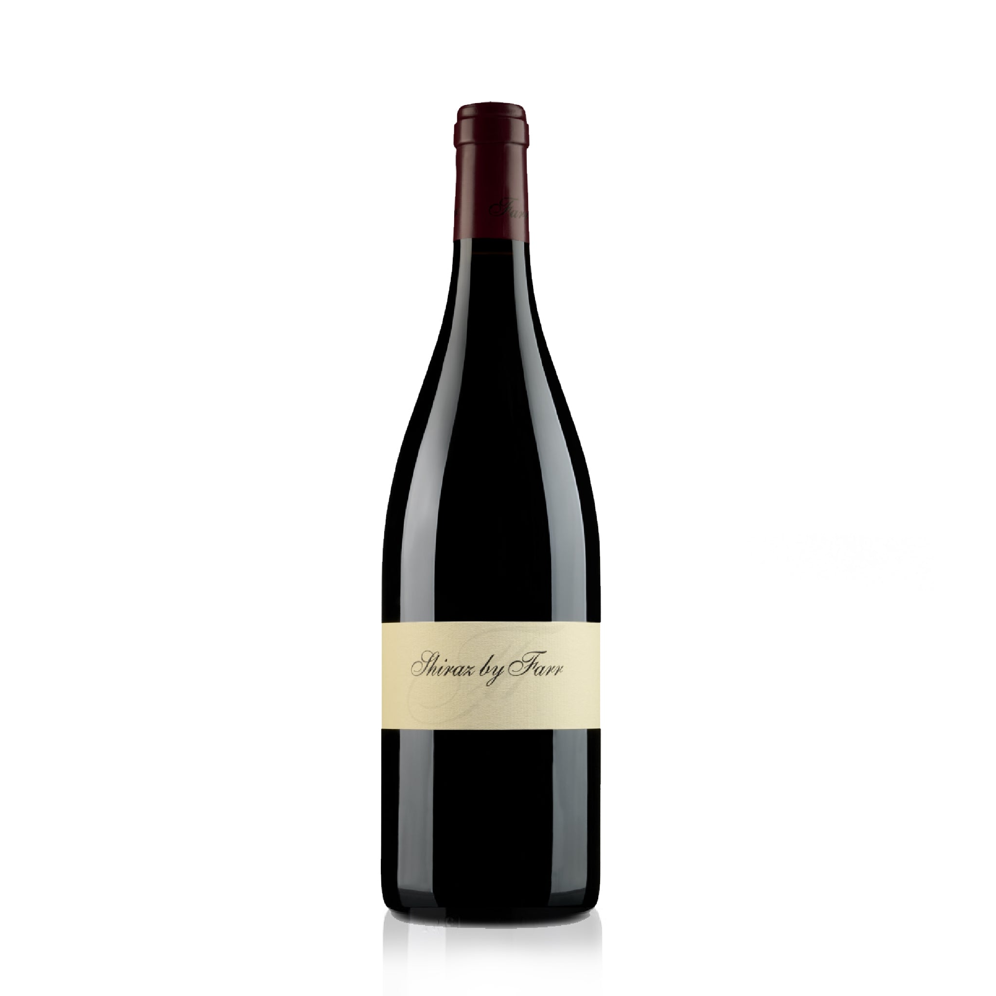 A single bottle of Shiraz by Farr red wine.