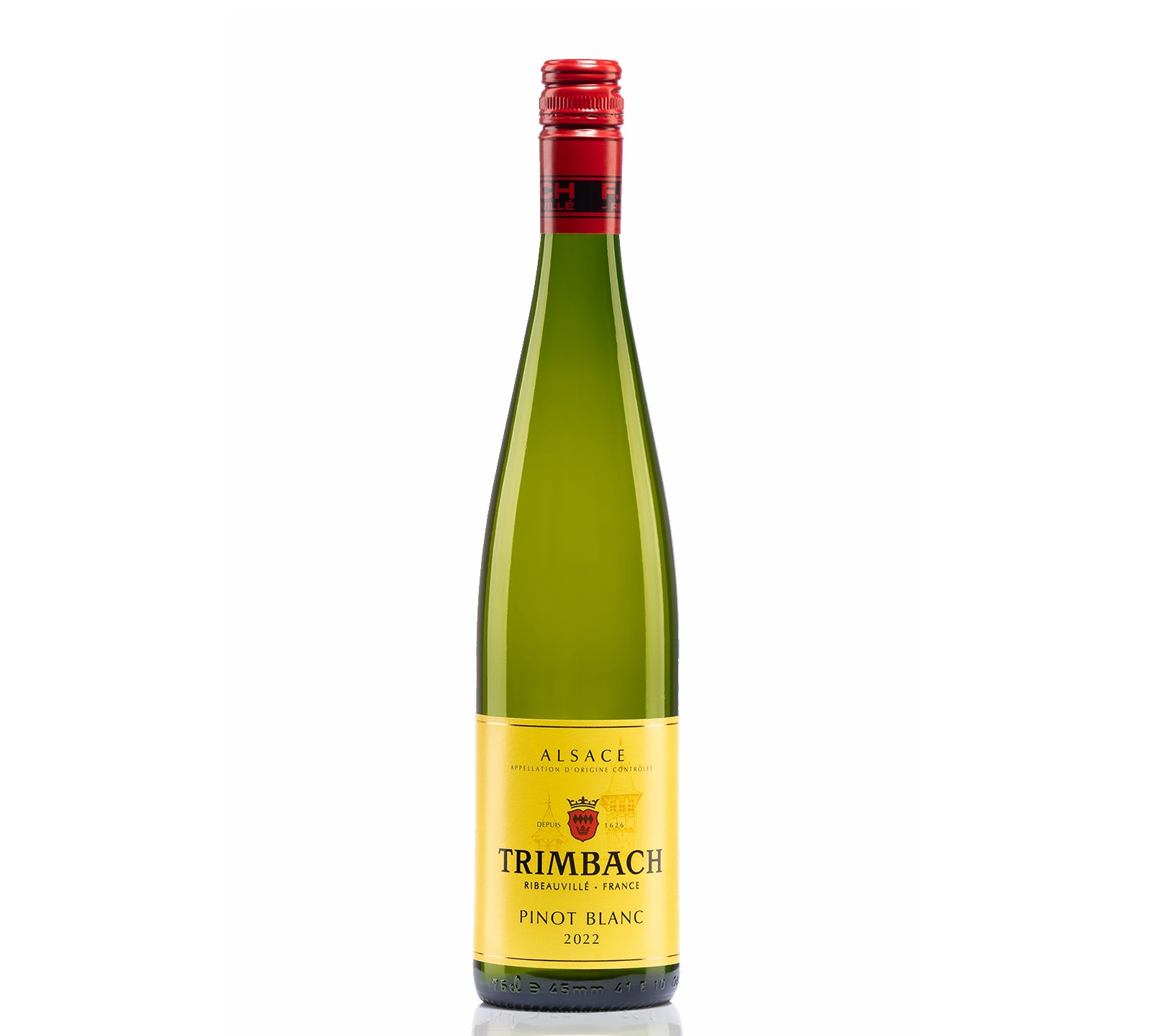A bottle of Trimbach Classic Pinot Blanc 2022 white wine.