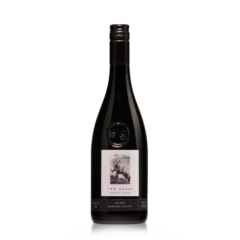Two Hands Gnarly Dudes Shiraz 750ml, a bold Australian red wine bursting with ripe dark fruit, peppery spice, and smooth tannins.
