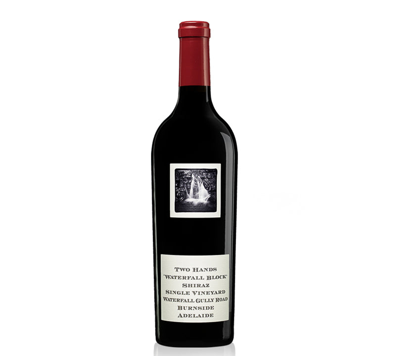 Two Hands Waterfall Block Single Vineyard, a premium Australian red wine showcasing rich berry flavors, balanced tannins, and complex earthy notes from a single vineyard.