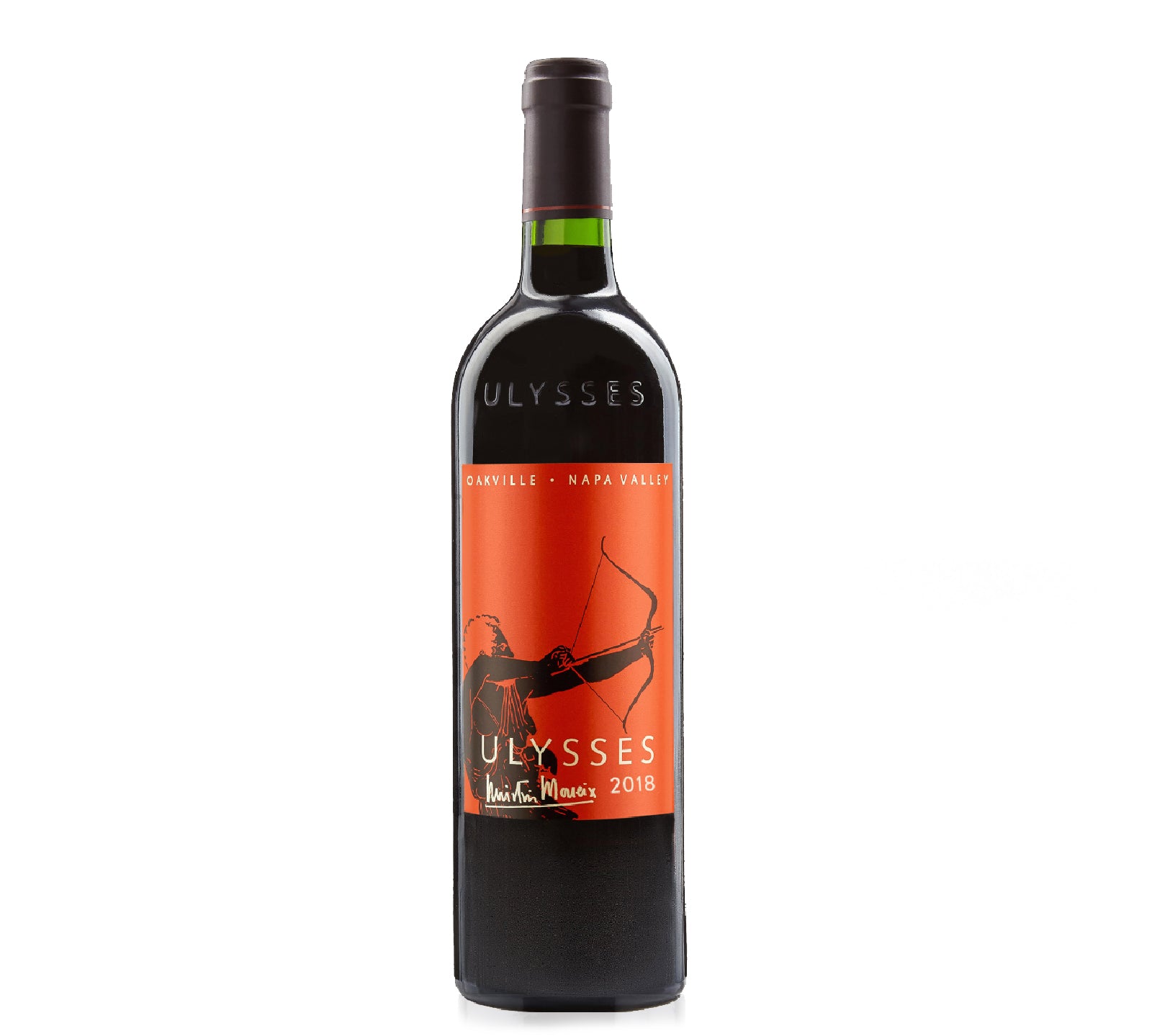 Bottle of Ulysses Napa Valley, a rich and complex red wine from Napa Valley with bold fruit flavors and a smooth, well-structured finish.