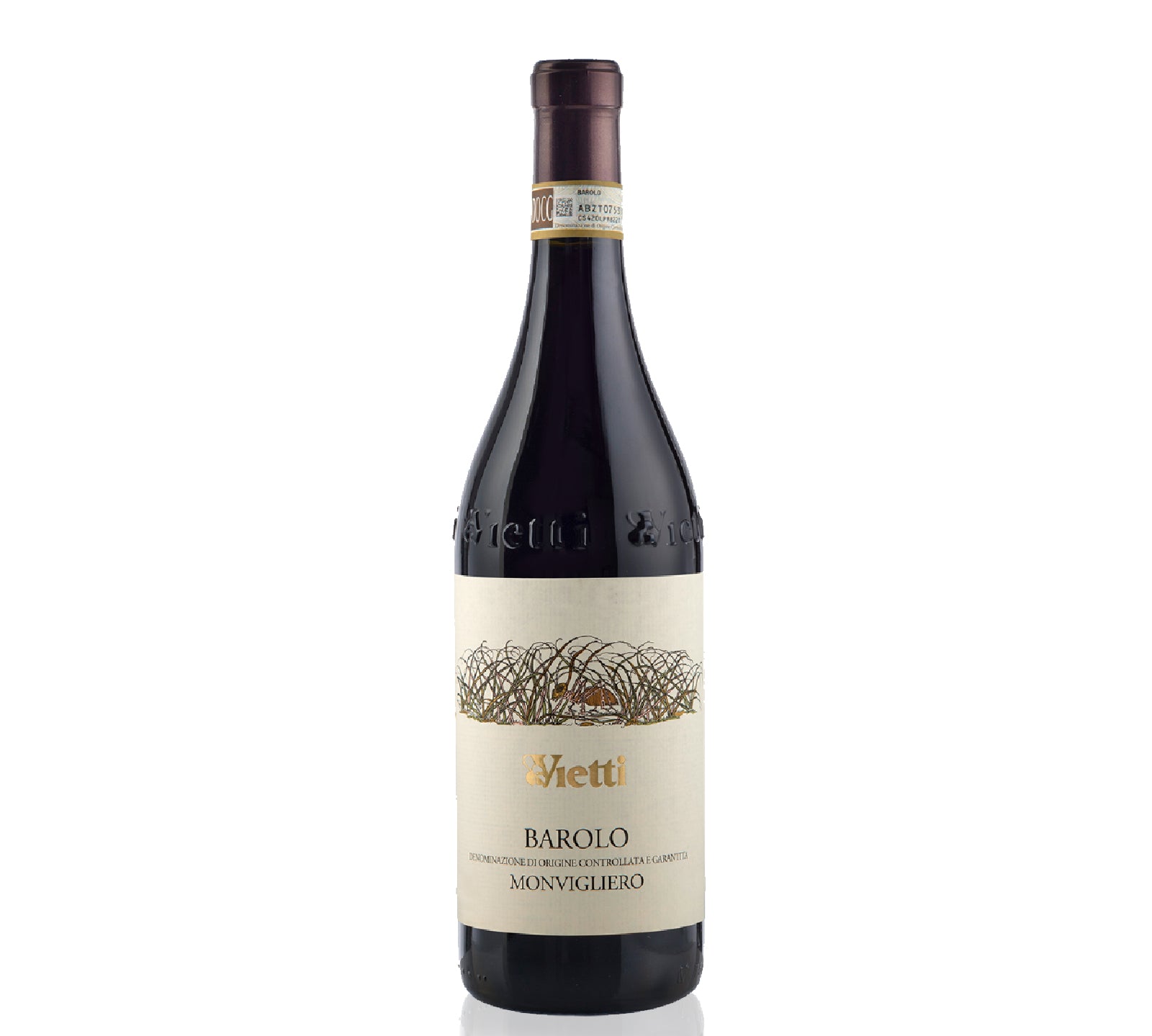 Red wine bottle of Vietti Barolo Monvigliero.