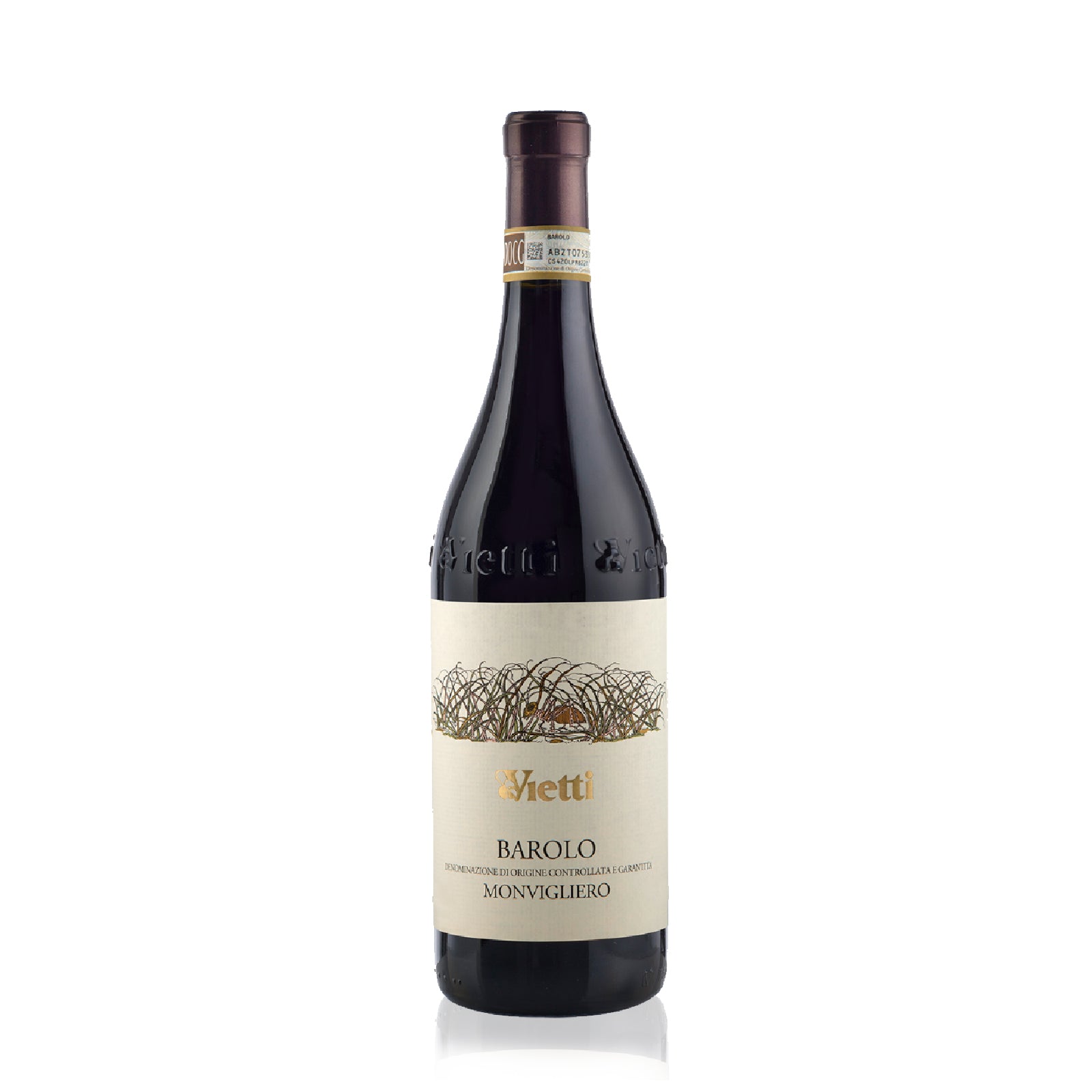 Red wine bottle of Vietti Barolo Monvigliero.