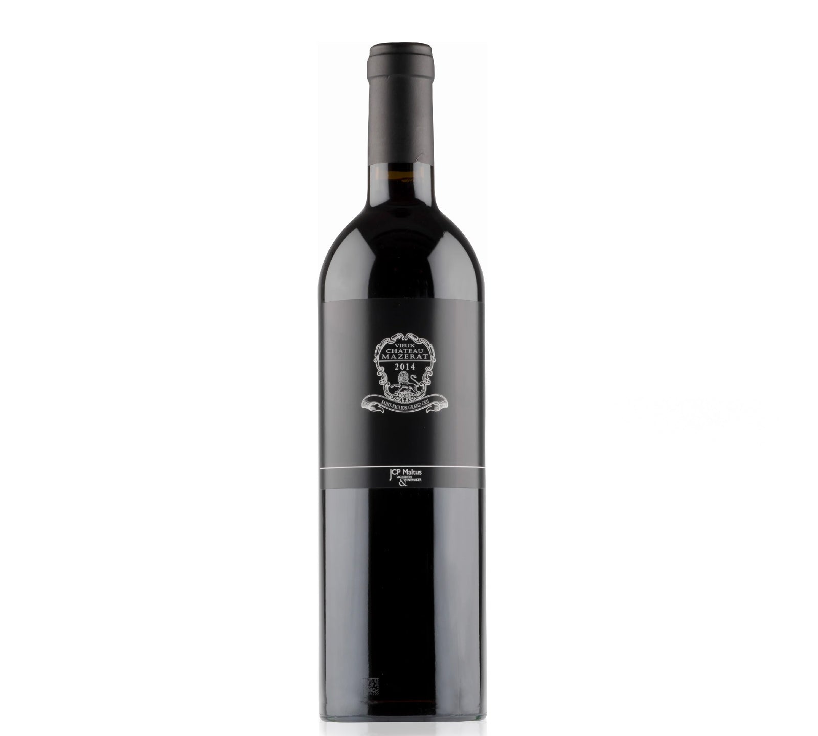 Bottle of Vieux Château Mazerat 2014, a Bordeaux red wine from Saint-Émilion, showcasing aromas of ripe red fruits, soft tannins, and a smooth, well-balanced finish.
