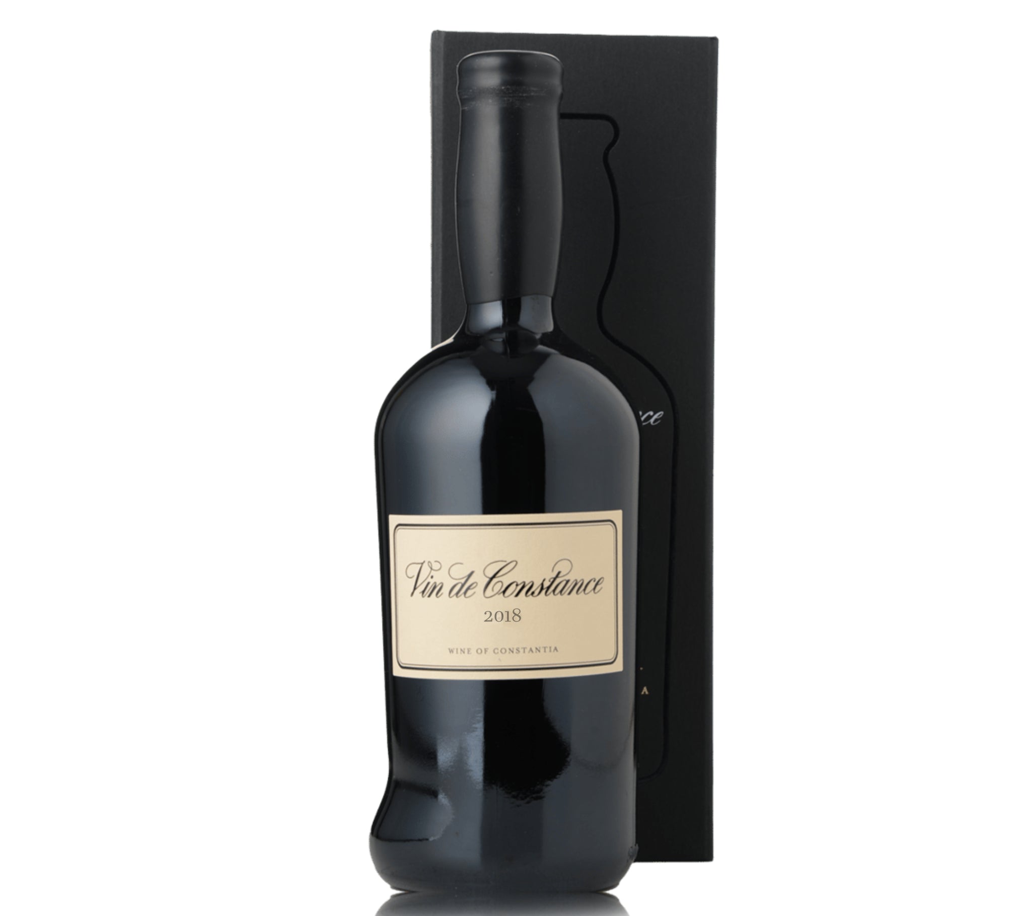 A bottle of Vin de Constance 2018 red wine
