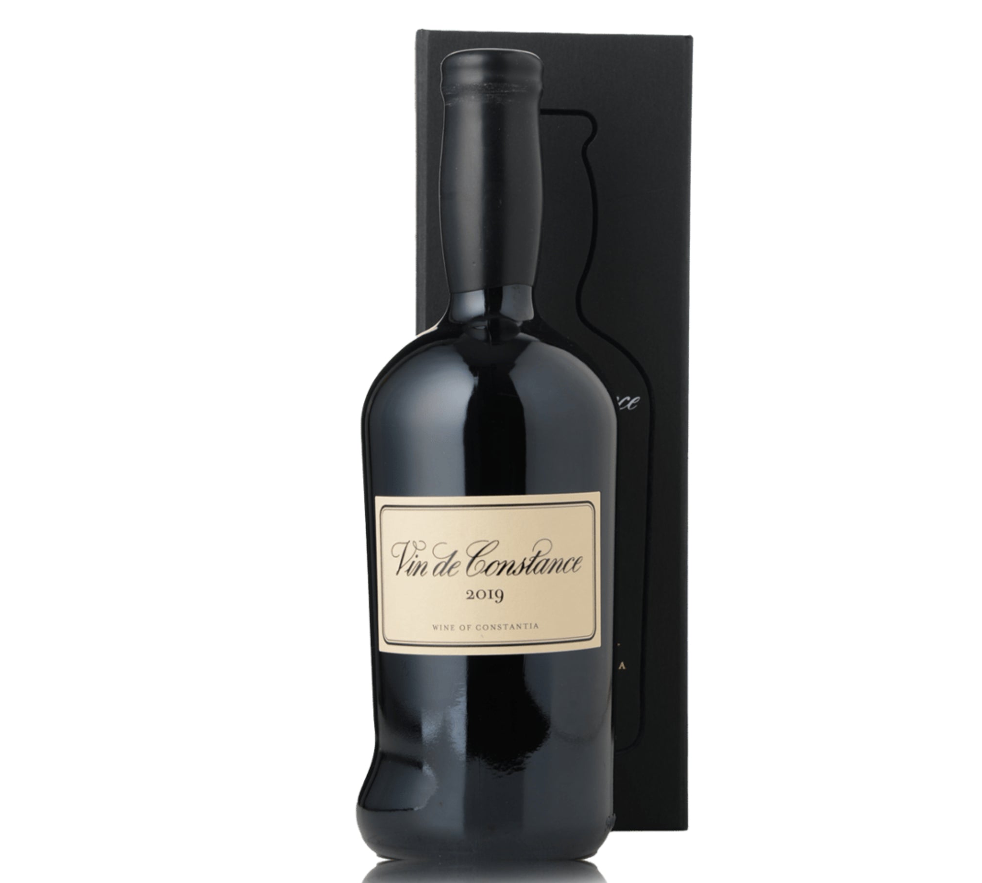 A bottle of Vin de Constance 2019 red wine