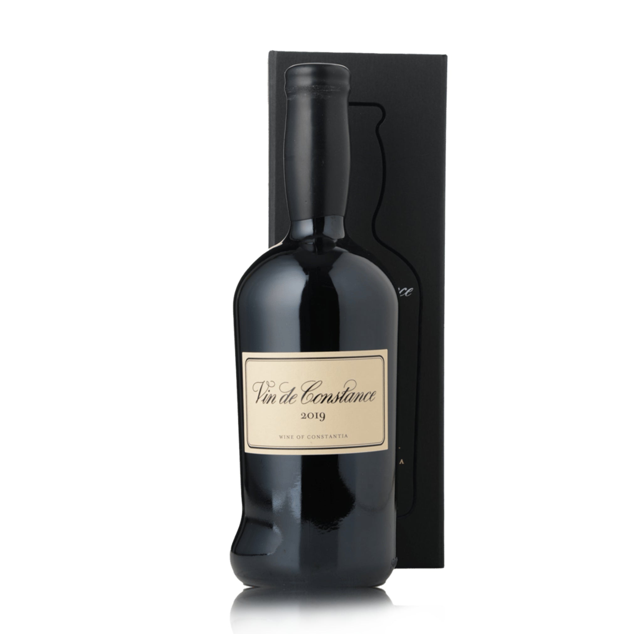 A bottle of Vin de Constance 2019 red wine