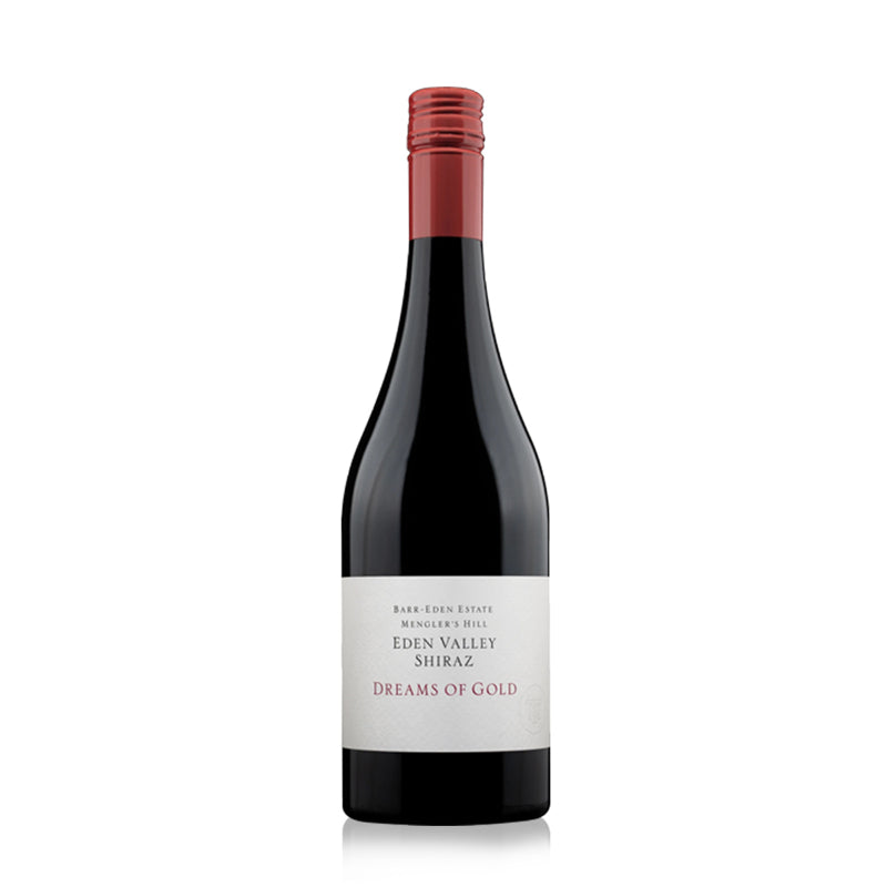 A bottle of 2018 Eden Valley Shiraz wine with a label that reads 'Avenue to Gold'. The bottle is upright, and the label is visible against a plain background.