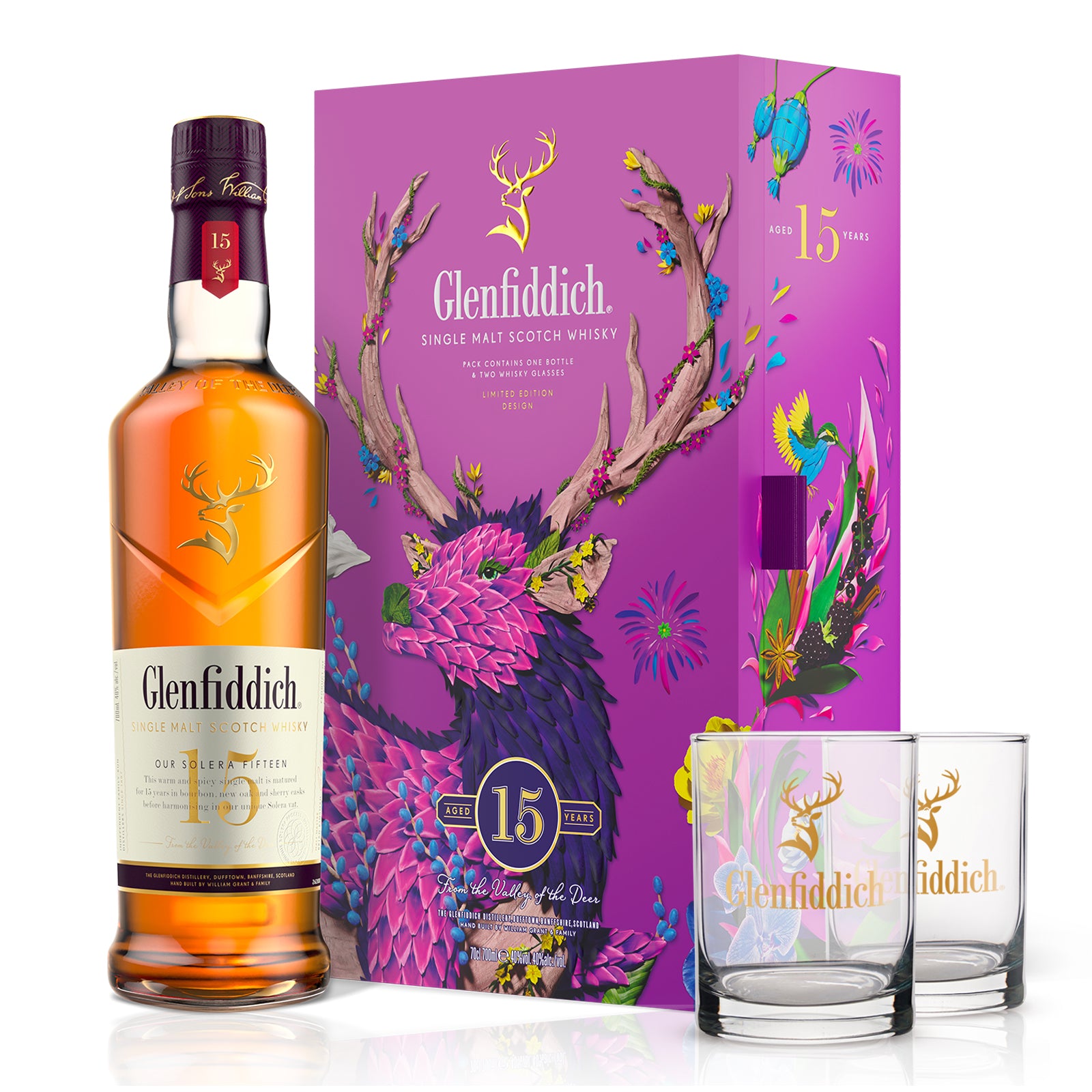Glenfiddich Single Malt Whisky CNY 2024 Gift Pack with 2 Glasses