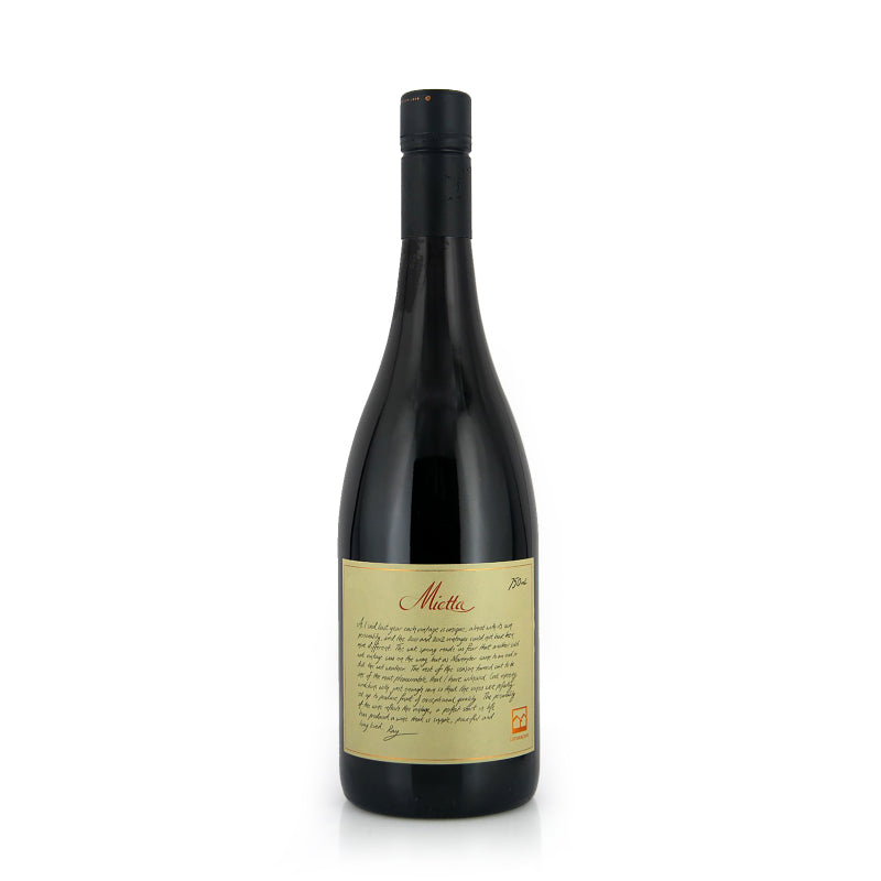 A bottle of Lethbridge Varietal Mietta Pinot Noir Geelong 750ml